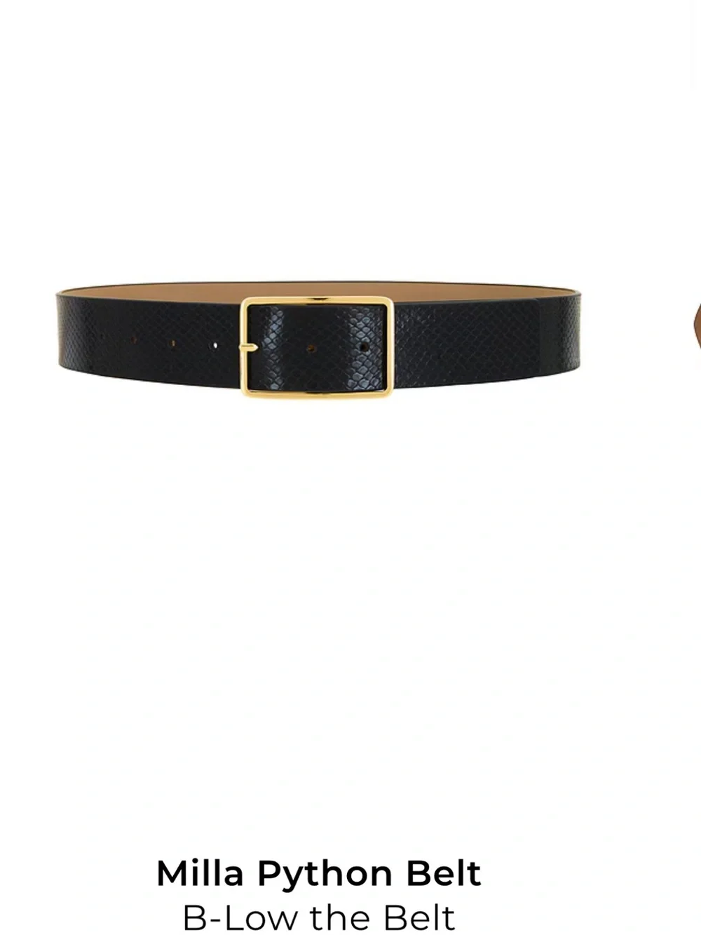 B-Low the Belt Black mila Leather Belt with Gold Buckle
